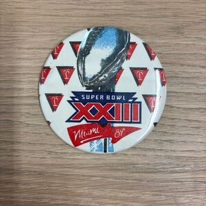 Vtg 1989 Super Bowl XXIII Miami NFL 3.5" Pinback Button